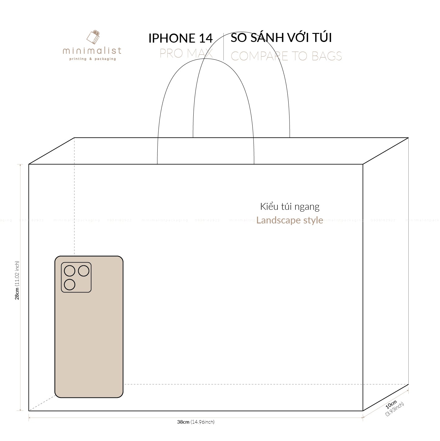 Set of 50 White Kraft Paper Bags (38x28x10cm) – Handcrafted Satin Ribbon Handles