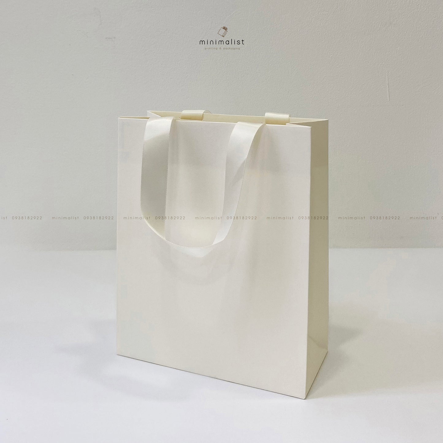 Set of 50 Premium Multicolor Paper Bags (18x22x8cm) – Handcrafted Satin Ribbon Handles