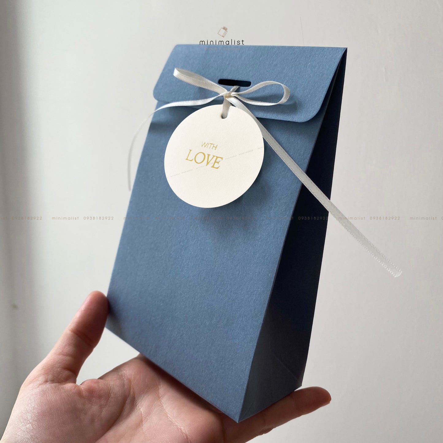 Set of 50 Foldable Bottom Paper Bags (10x16x5cm) – Multicolor with Hanging Tags