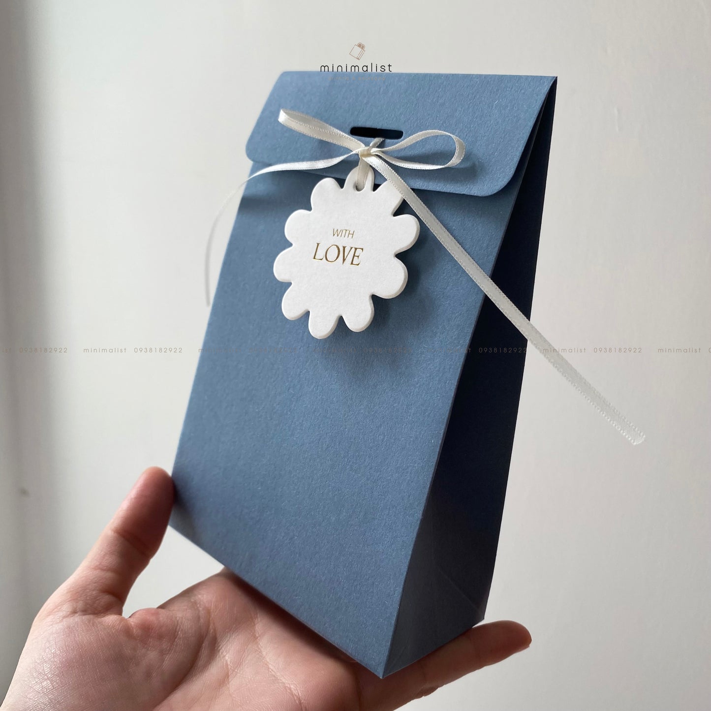 Set of 50 Foldable Bottom Paper Bags (10x16x5cm) – Multicolor with Hanging Tags