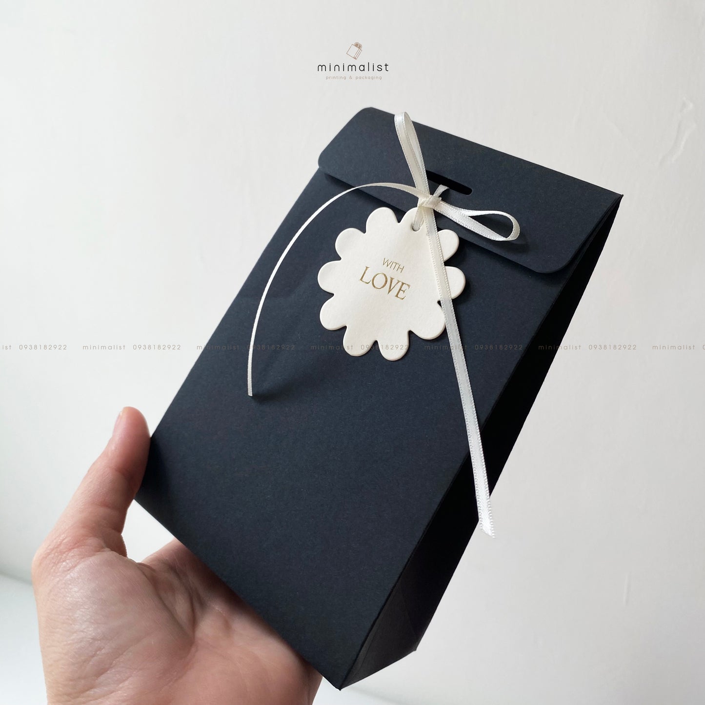 Set of 50 Foldable Bottom Paper Bags (10x16x5cm) – Multicolor with Hanging Tags