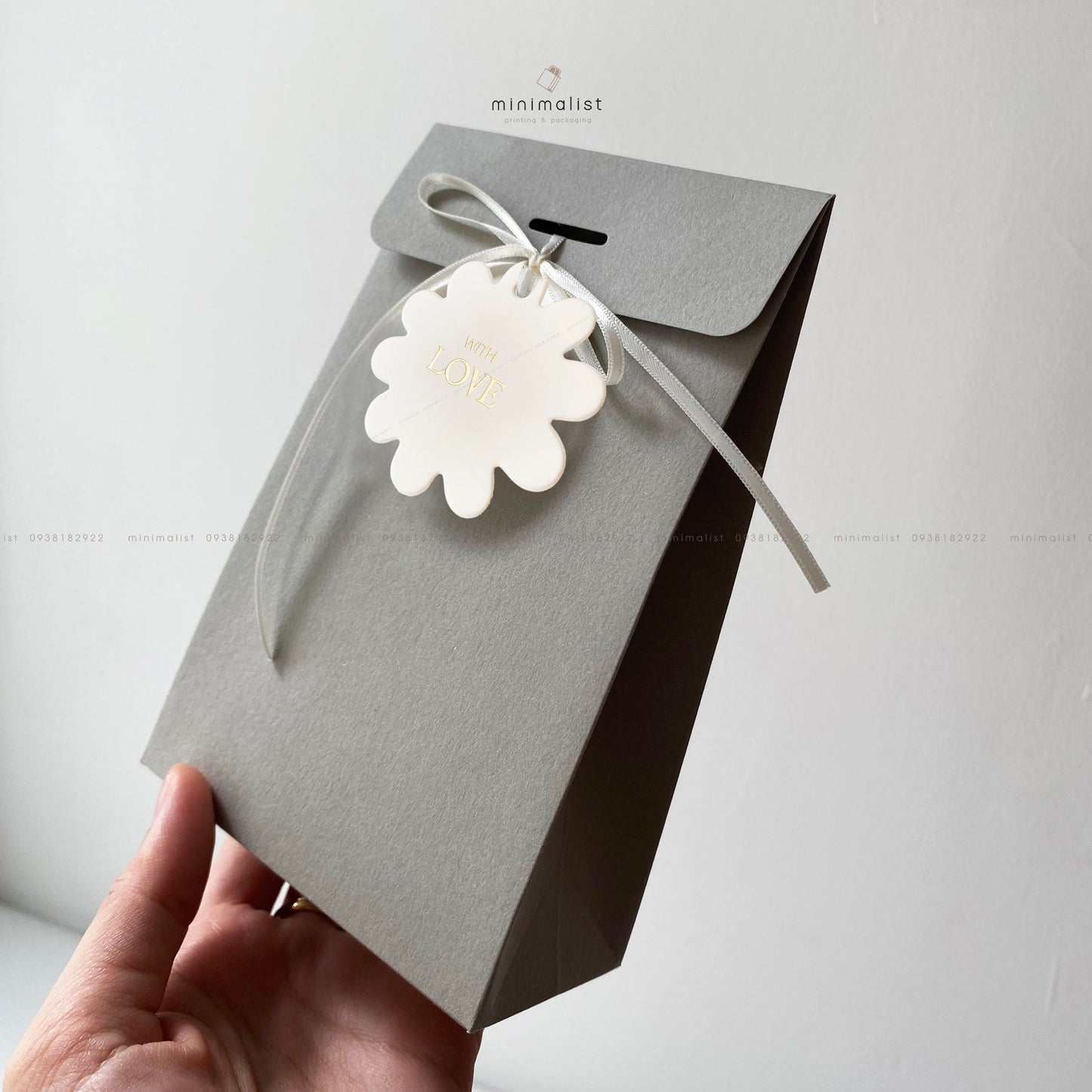 Set of 50 Foldable Bottom Paper Bags (10x16x5cm) – Multicolor with Hanging Tags