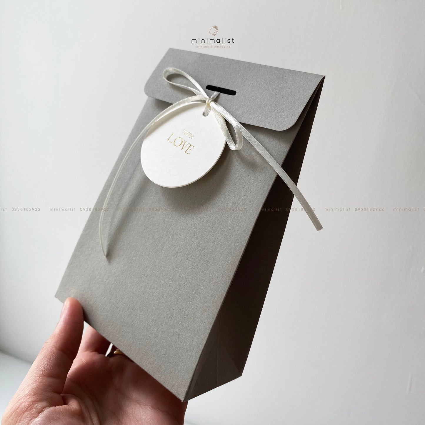 Set of 50 Foldable Bottom Paper Bags (10x16x5cm) – Multicolor with Hanging Tags