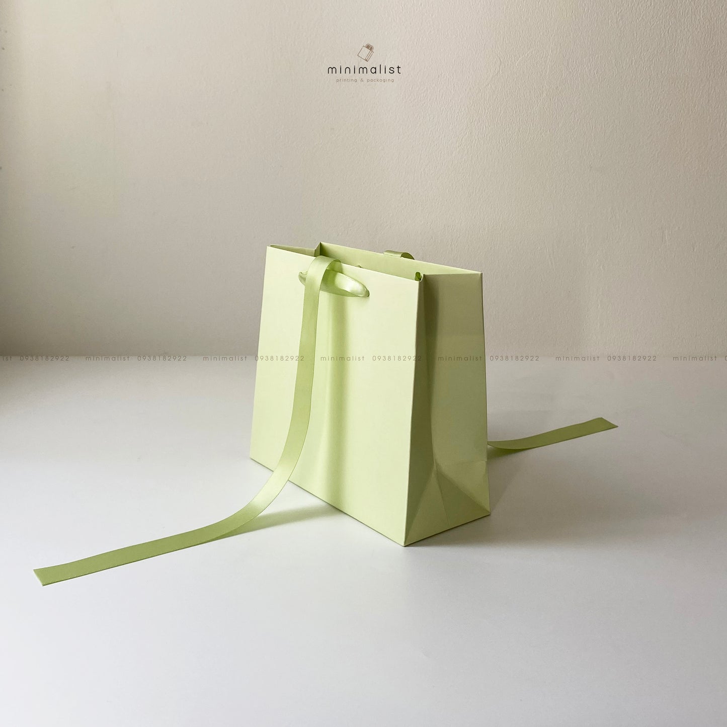 Set of 50 Multicolor Kraft Paper Bags (18x16x7.5cm) – Ribbon Handle with Punched Holes