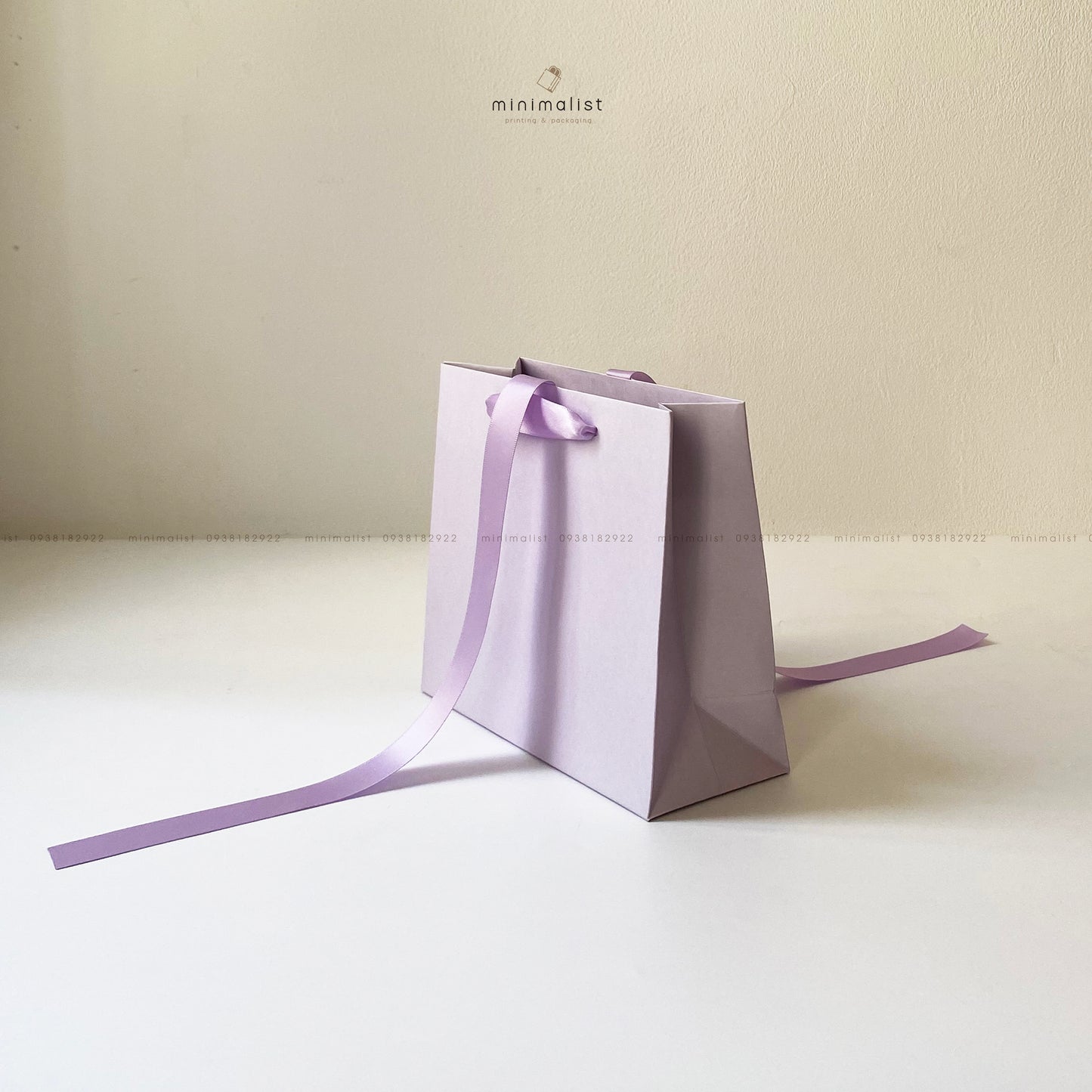 Set of 50 Multicolor Kraft Paper Bags (18x16x7.5cm) – Ribbon Handle with Punched Holes