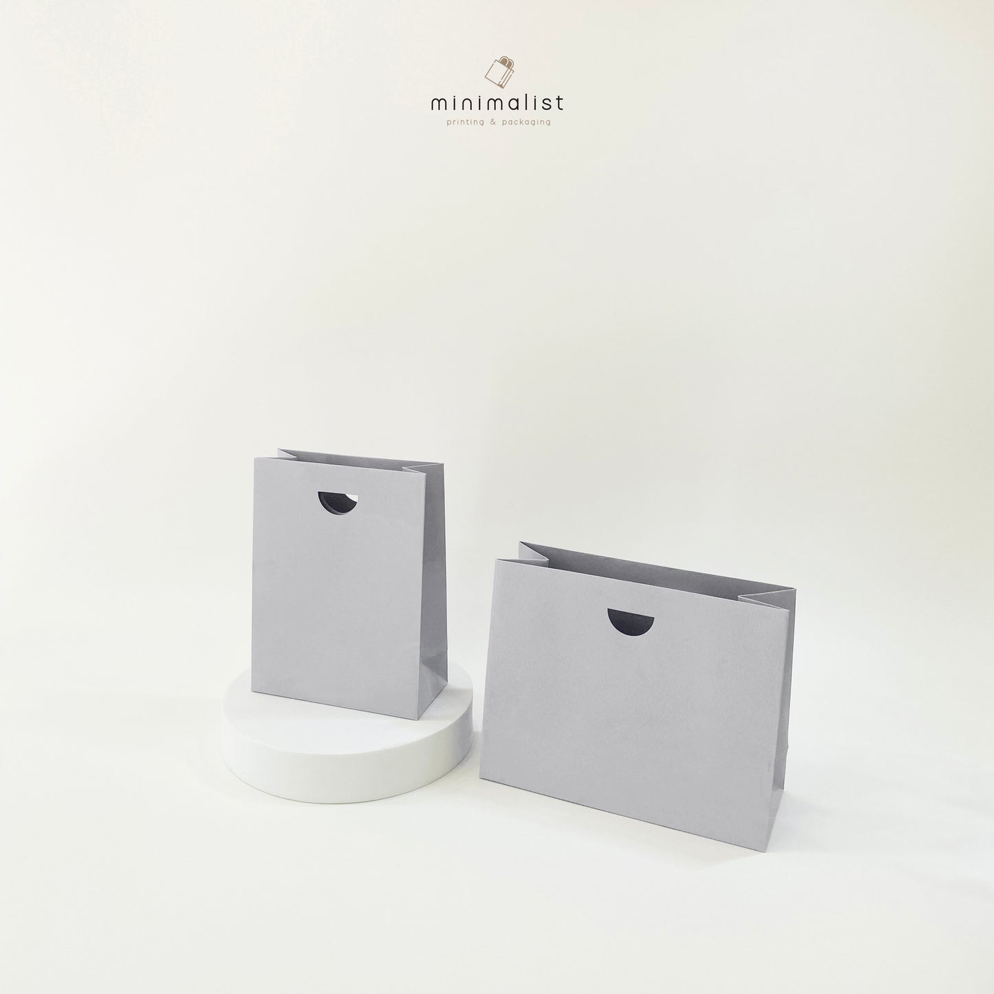 Set of 50 Small Paper Bags without handles - Pastel & White/Black Colors, Recyclables