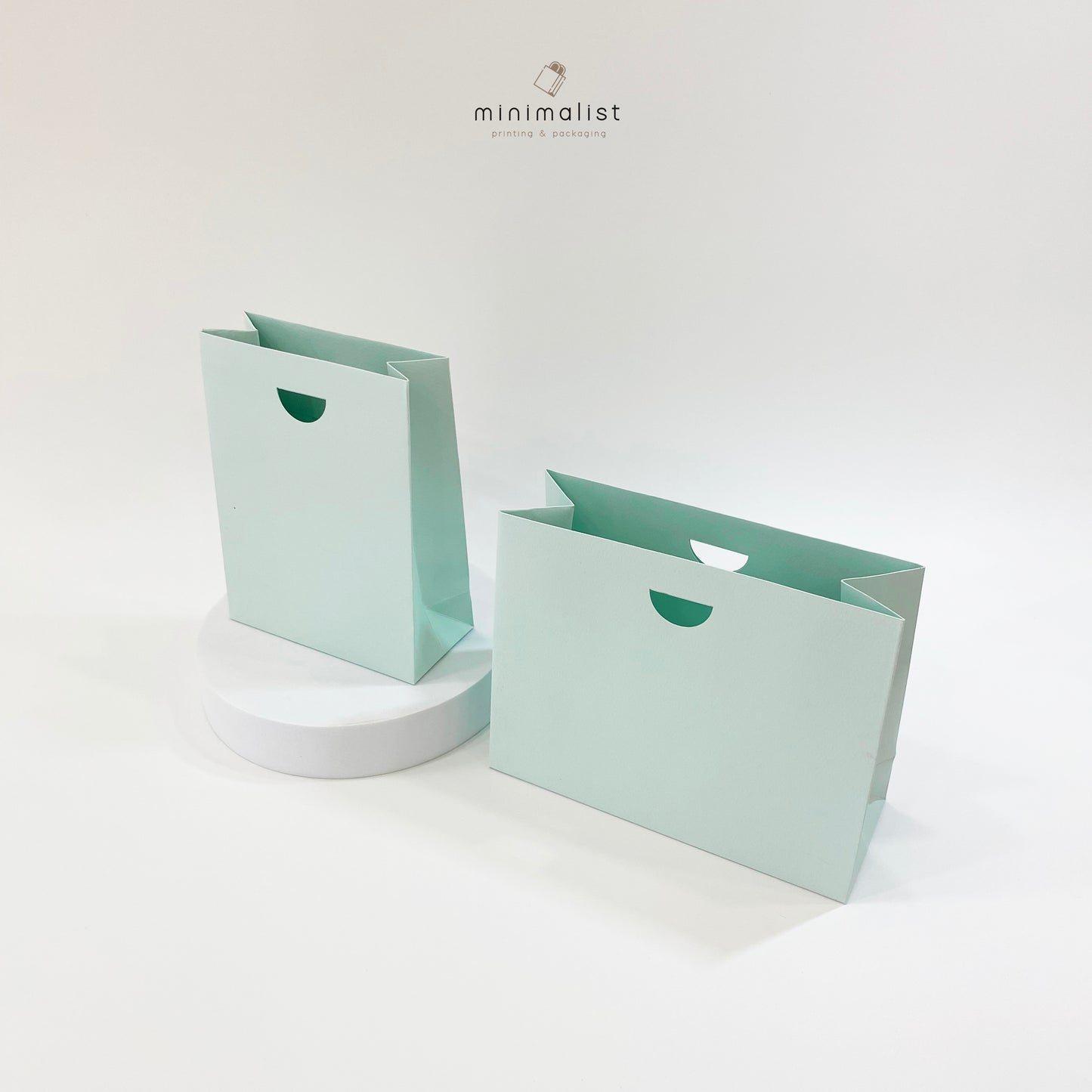 Set of 50 Small Paper Bags without handles - Pastel & White/Black Colors, Recyclables