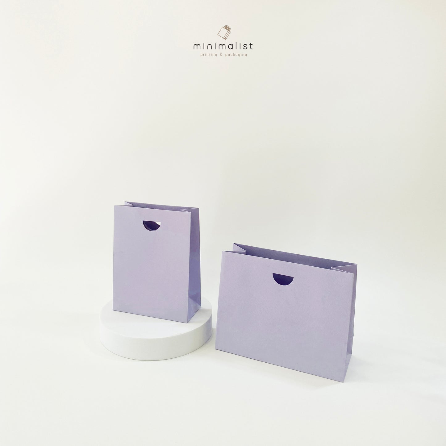 Set of 50 Small Paper Bags without handles - Pastel & White/Black Colors, Recyclables