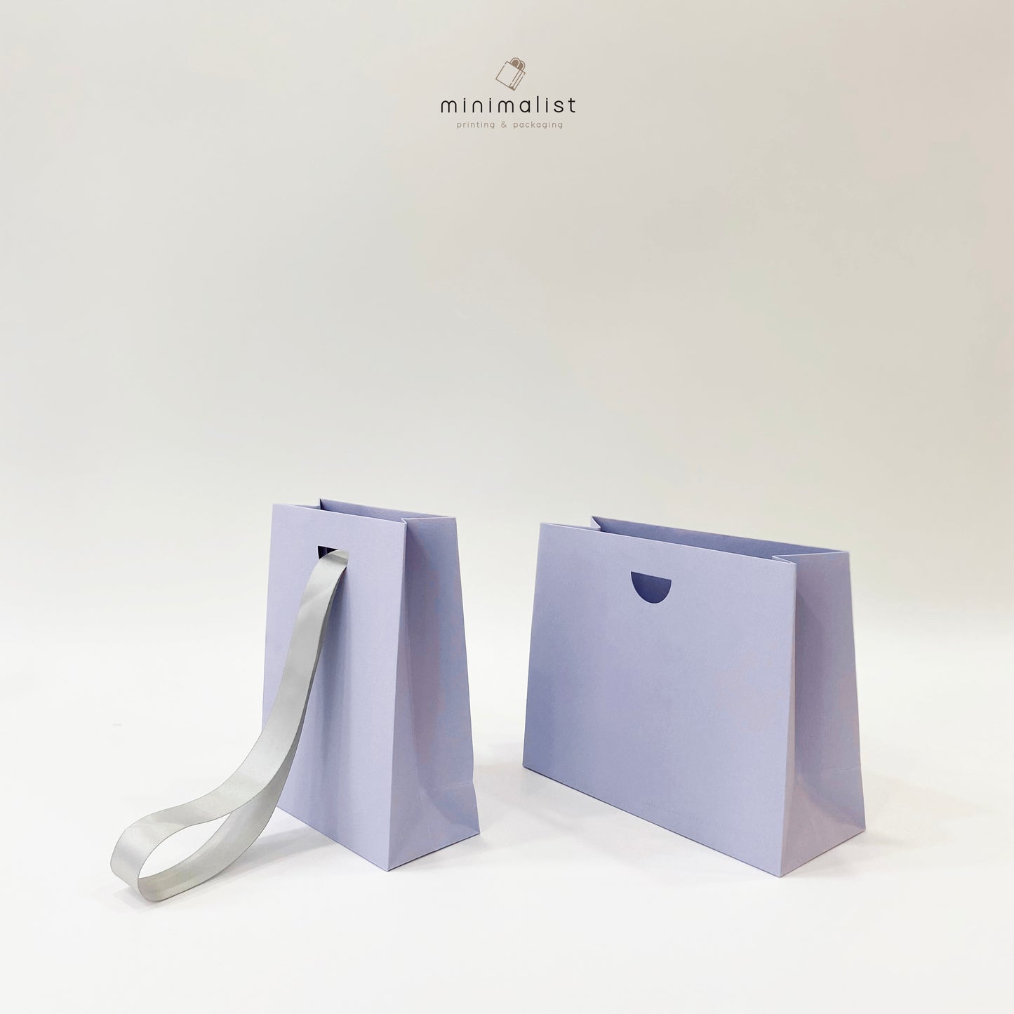 Set of 50 Small Paper Bags without handles - Pastel & White/Black Colors, Recyclables