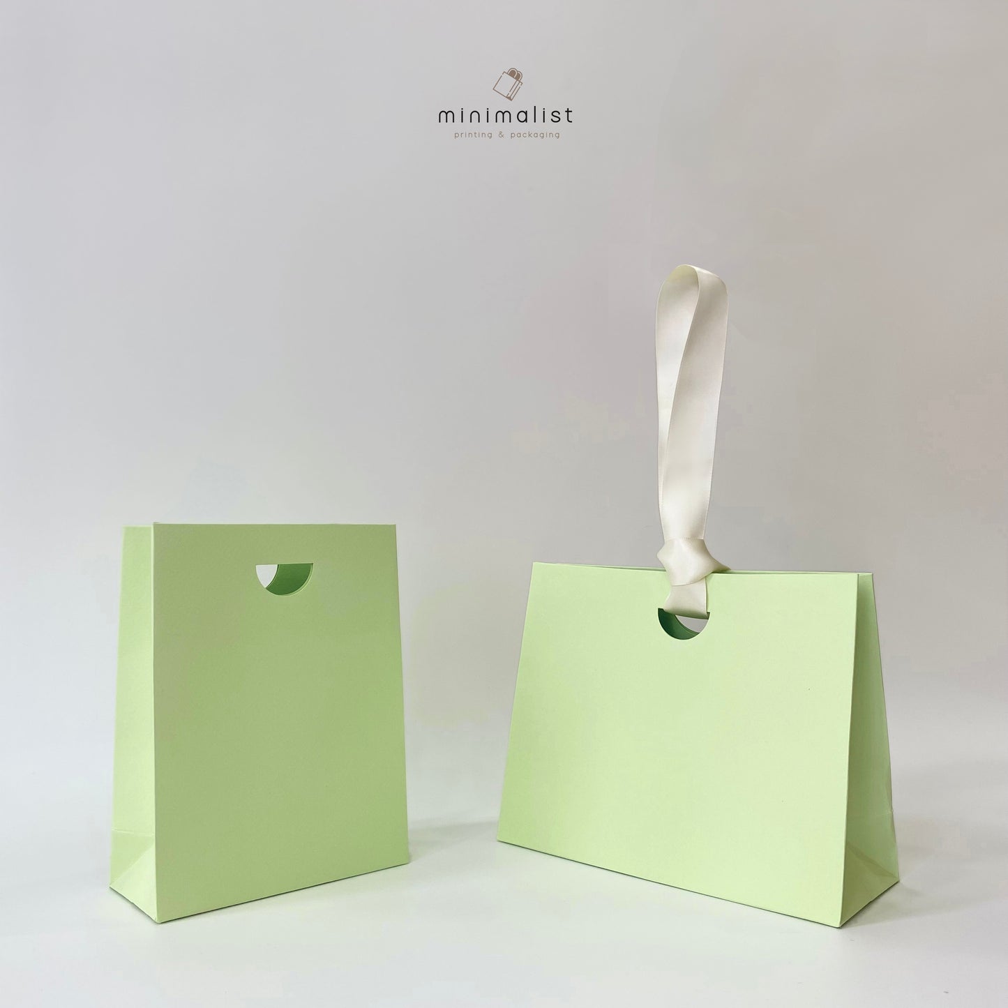 Set of 50 Small Paper Bags without handles - Pastel & White/Black Colors, Recyclables