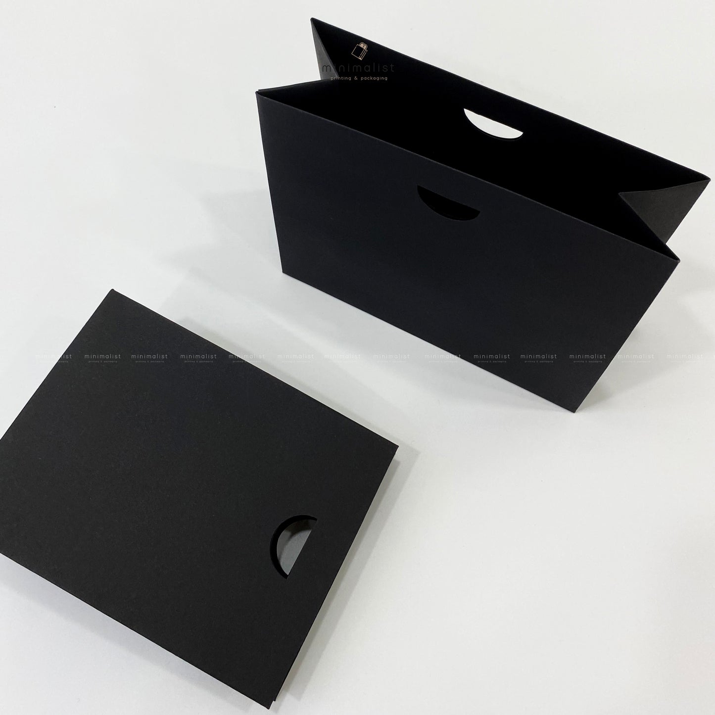 Set of 50 Small Paper Bags without handles - Pastel & White/Black Colors, Recyclables