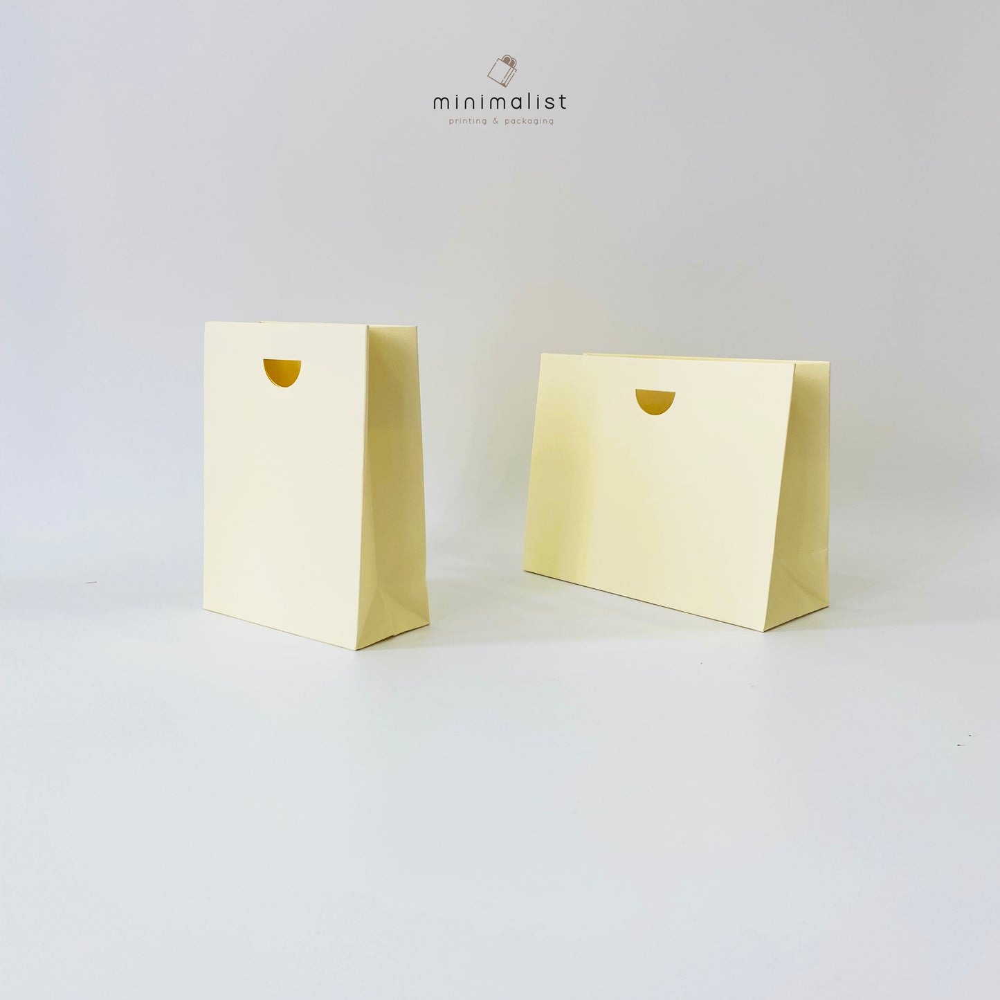 Set of 50 Small Paper Bags without handles - Pastel & White/Black Colors, Recyclables