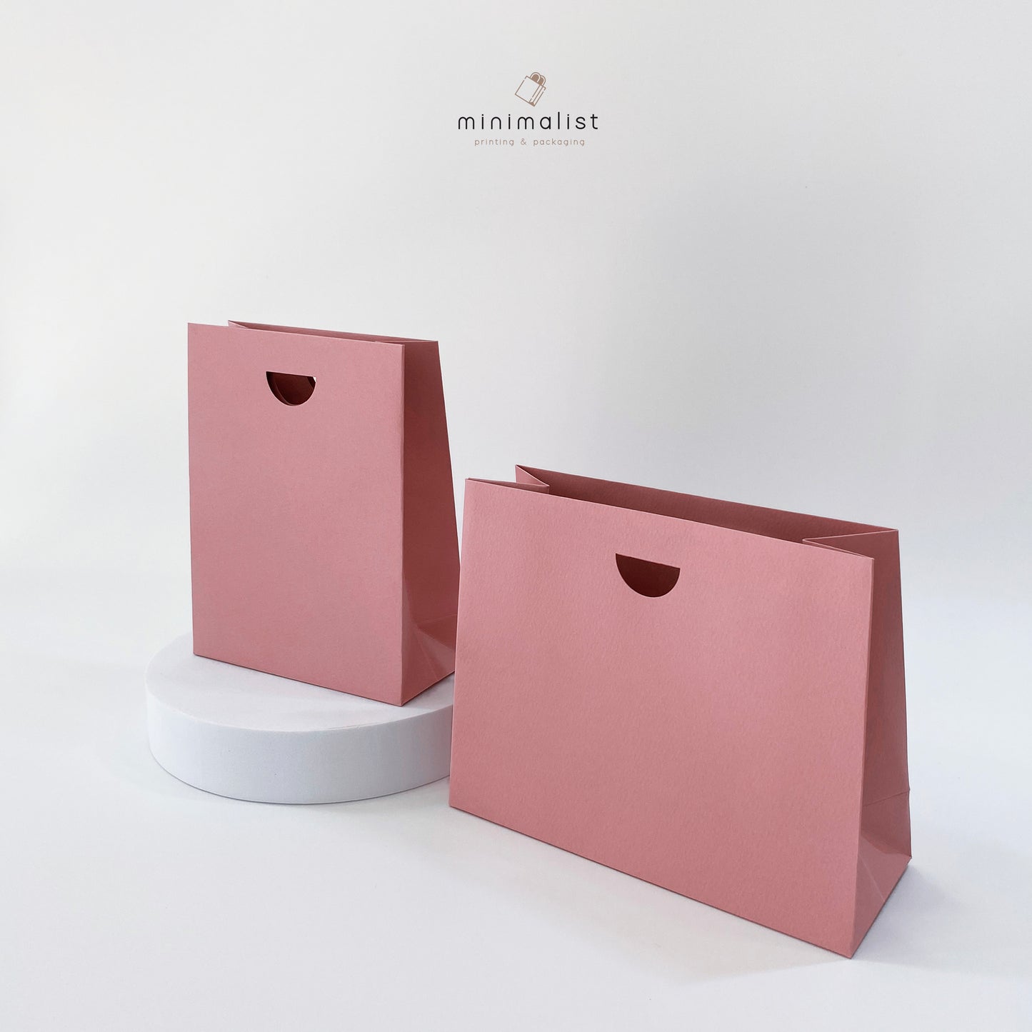 Set of 50 Small Paper Bags without handles - Pastel & White/Black Colors, Recyclables