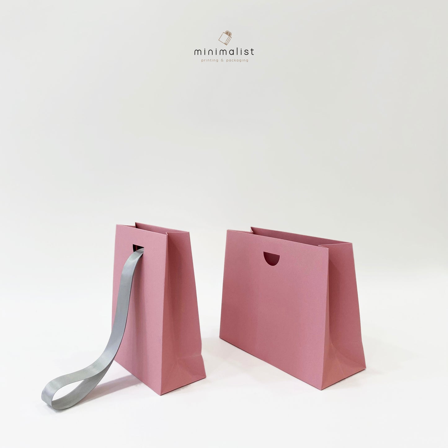 Set of 50 Small Paper Bags without handles - Pastel & White/Black Colors, Recyclables