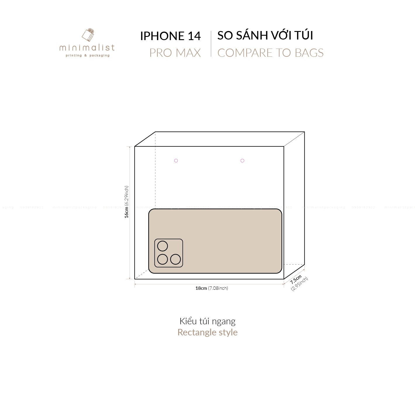 Set of 50 Multicolor Kraft Paper Bags (18x16x7.5cm) – Ribbon Handle with Punched Holes