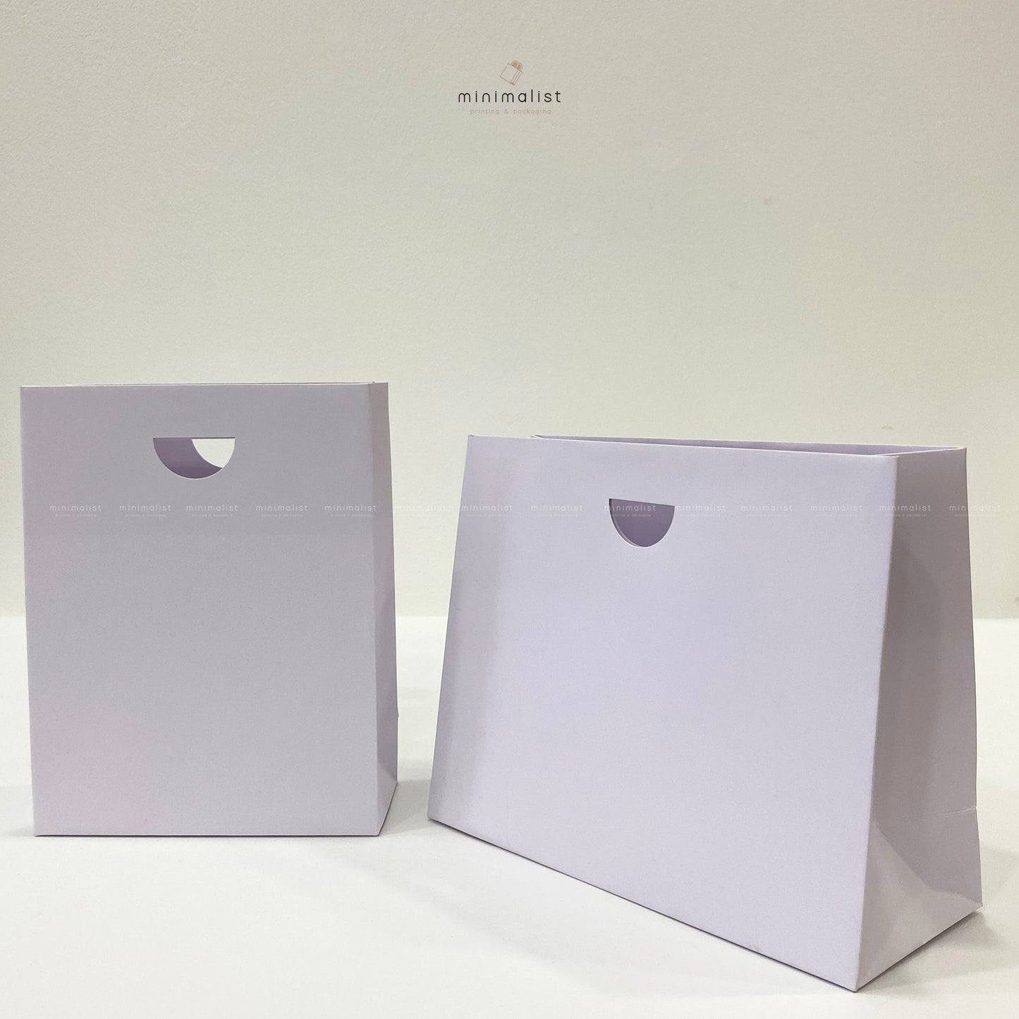 Set of 50 Small Paper Bags without handles - Pastel & White/Black Colors, Recyclables