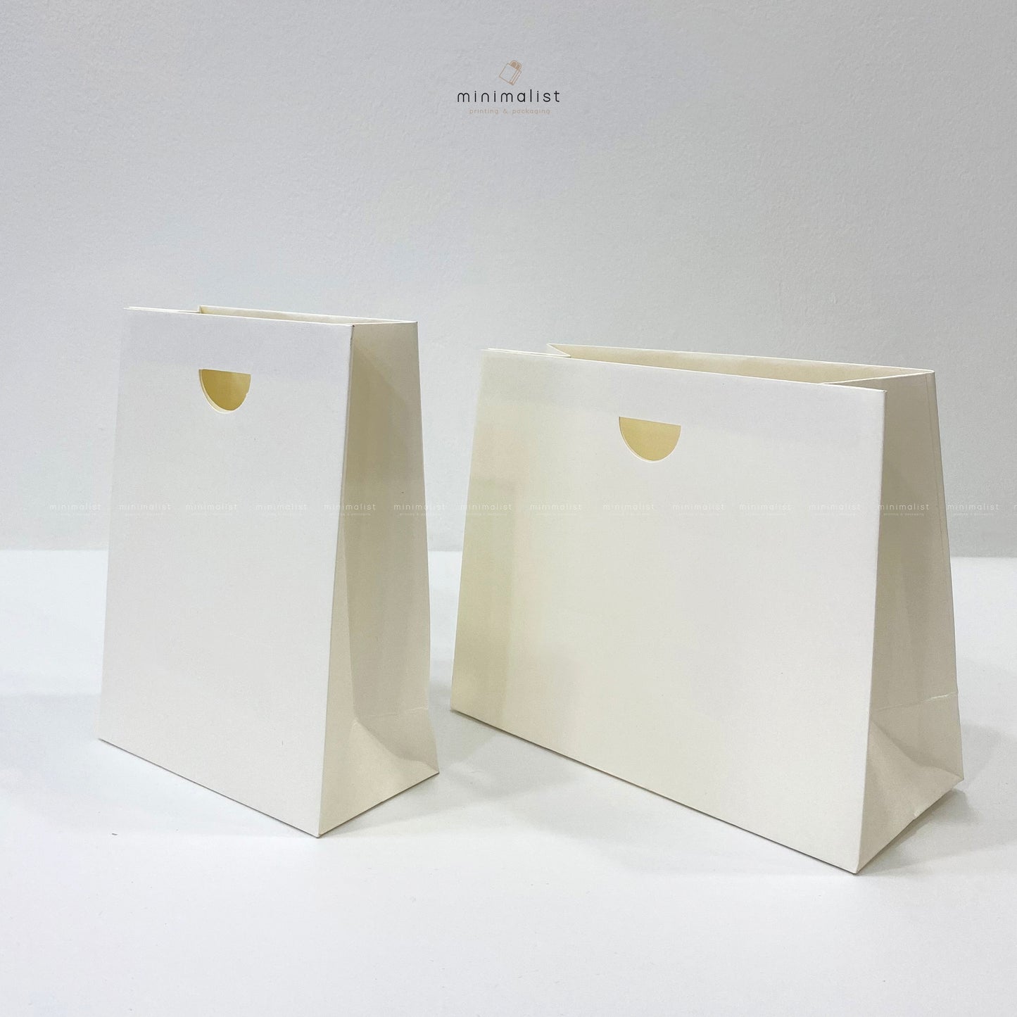 Set of 50 Small Paper Bags without handles - Pastel & White/Black Colors, Recyclables